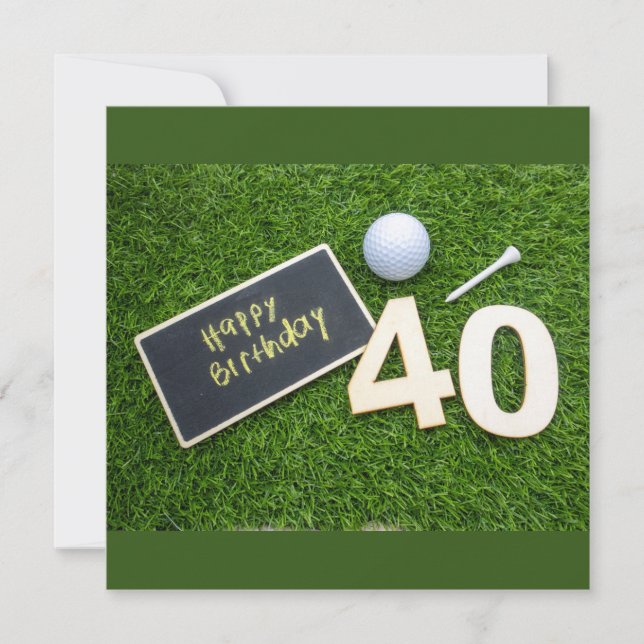 Aniversário de 40 anos de golfe com golfe feliz de (Frente)