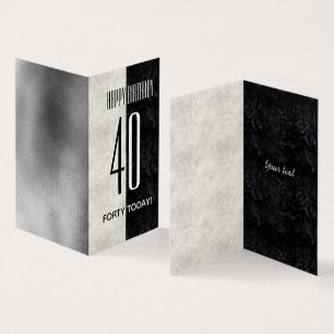 Aniversário de 40 anos de mármore preto e branco E