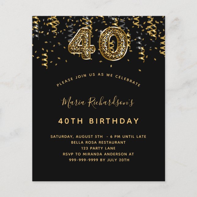 Aniversário de 40 anos de orçamento partido-leopar (Frente)