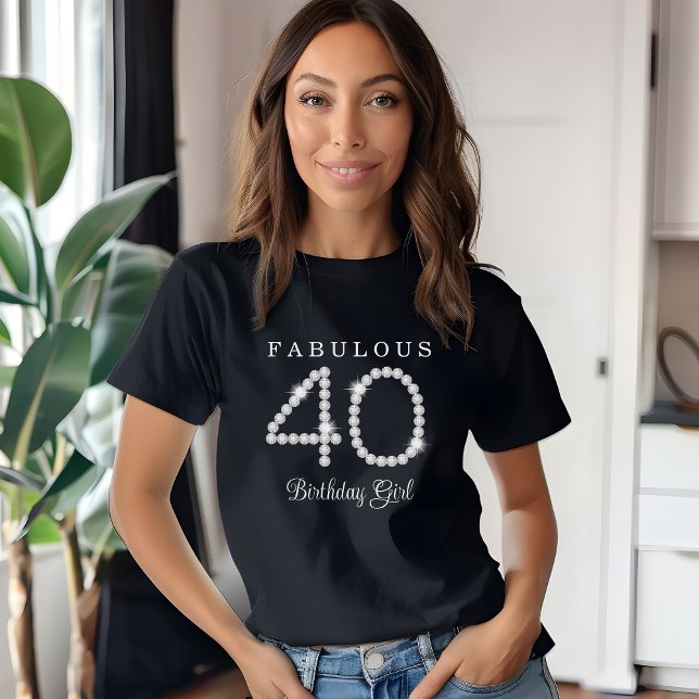 Aniversário de 40 anos de T-Shirt Elegante Diamant (Criador carregado)