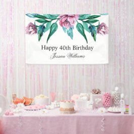 Aniversário de 40 anos Floral Romântico Feminina