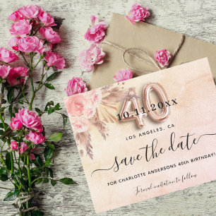 aniversário de 40 anos pampas rosa salve o cartão