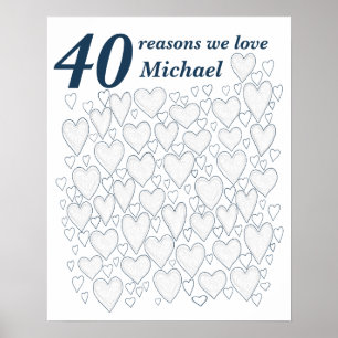 aniversário de 40 anos Poster - 40 Motivos Pelo Qu