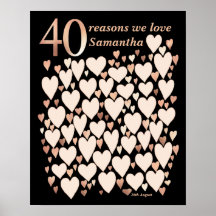 aniversário de 40 anos Poster - 40 Motivos Pelo Qu