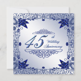 Aniversário de 45 Anos de Casamento Safira Convite