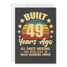 Aniversário de 49 anos Vintage Construído há 49 An