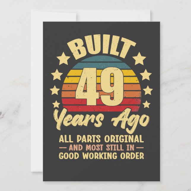 Aniversário de 49 anos Vintage Construído há 49 An (Frente)