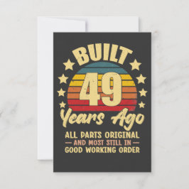 Aniversário de 49 anos Vintage Construído há 49 an