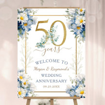 Aniversário de 50 anos de Casamento Daisy Azul e O