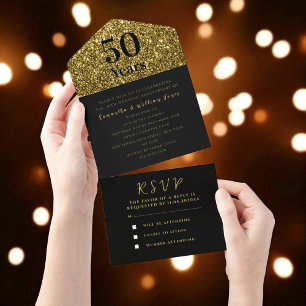 Aniversário de 50 anos de Casamento Dourado Preto 