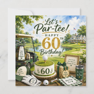 Aniversário de 60 anos de golfe com carrinho de go