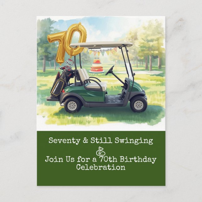 Aniversário de 70 anos de Golf Par Tee Convite de  (Frente)