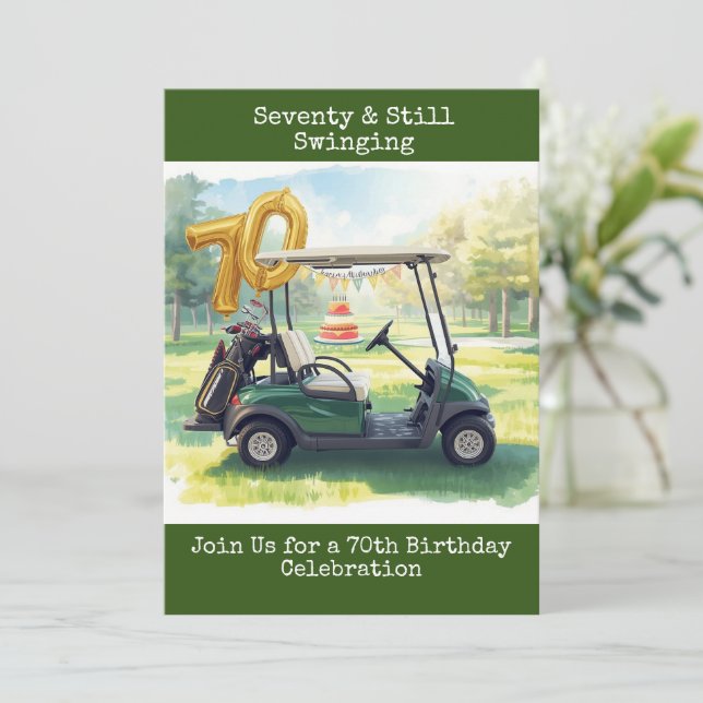 Aniversário de 70 anos de Golf Par Tee Convite de  (Em pé/Frente)