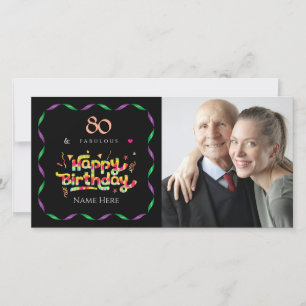 Aniversário de 80 para Alguém Foto Personalizada F