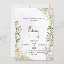 Aniversário de Anna Cartão de Convite