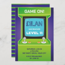 Aniversário de Arcade, convite de aniversário de j