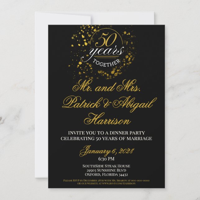 Aniversário de Bodas de Prata 50 Anos Juntos (Frente)