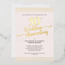 Aniversário de Casamento 50º Elegante Rosa-Blush D