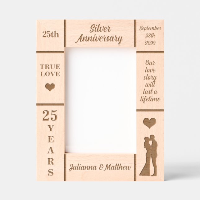 Aniversário de Casamento de 25 Silver 5x7 (Front)