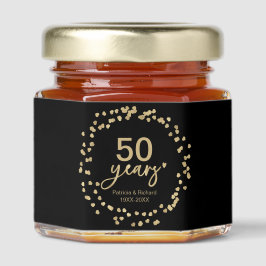 Aniversário de Casamento de 50 Anos Preto Dourado