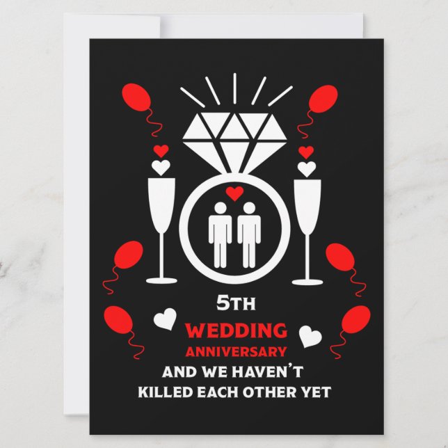 Aniversário de Casamento de 5 de Homens gay (Frente)