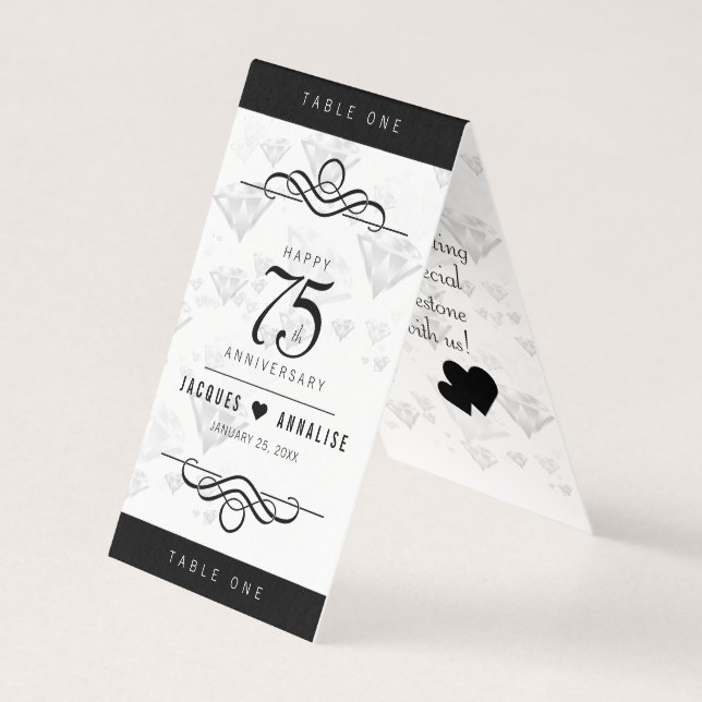 Aniversário de Casamento de Diamante Elegante 75 (Frente)