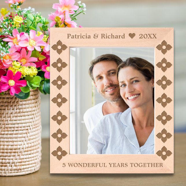 Aniversário de Casamento de Madeira 5 8x10 (5th Wooden Wedding Anniversary 8x10 Etched Frames
)
