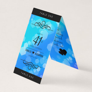 Aniversário de Casamento de Topaz Azul Elegante 4