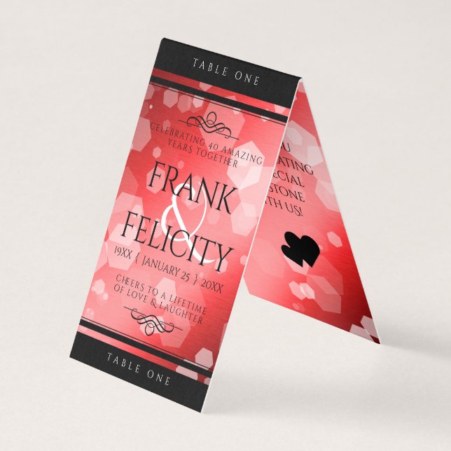 Aniversário de Casamento do Elegante Ruby, 40º 80 (Frente)