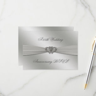Aniversário de casamento RSVP da prata clássica