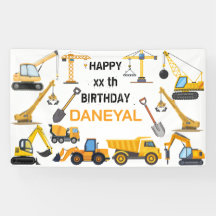 Aniversário de Criança com Construção Moderna Simp