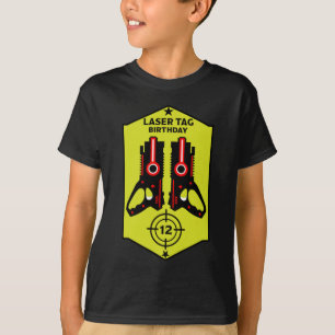 Aniversário de criança Laser Tag 12 T-Shirt Com Id