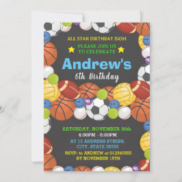 Aniversário De Esporte Pessoal Para Convite De Cri