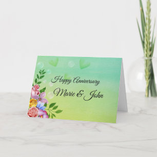 Aniversário de Flores Lindas - Cartão de Nota em B