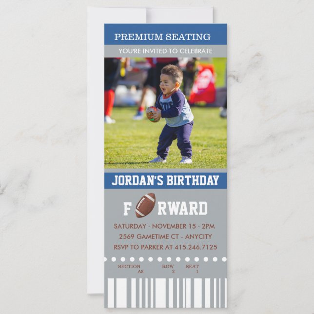 Aniversário de futebol | Foto Convite de Aniversár (Frente)