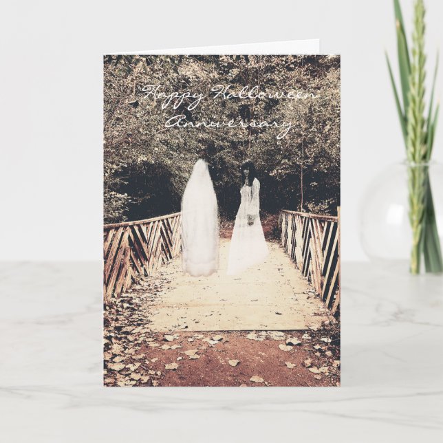 Aniversário de Halloween No cartão da ponte com os (Frente)