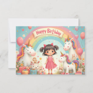 Aniversário de Menina com Unicórnios & Arco-íris