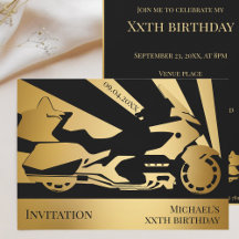 Aniversário de motociclo ou convite para qualquer 