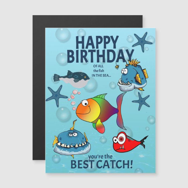 Aniversário de Peixe Divertido (Frente/Verso)