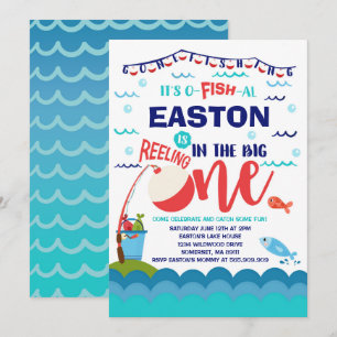 Aniversário de Pesca Convite O-Fish-Ally Um Parti