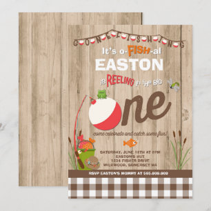 Aniversário de Pesca Convite O-Fish-Ally Um Parti