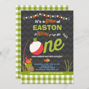 Aniversário de Pesca Convite O-Fish-Ally Um Partid