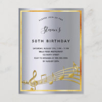 Aniversário de prata nota convite metálico