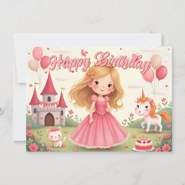 Aniversário de Princesa de Conto de Fadas em um So (Frente)