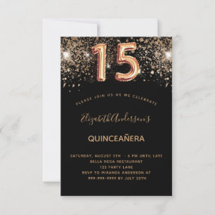 Aniversário de Quinceanera, dourada negra