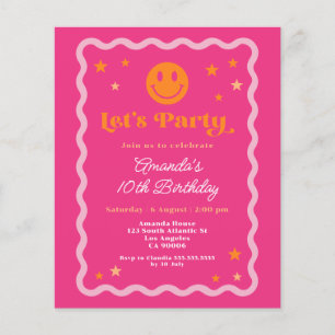 Aniversário de Rapariga Laranja Cor-de-Rosa Rosa d