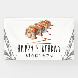Aniversário de Sushi Minimalista e Moderno Persona