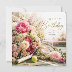Aniversário de Tênis com flores