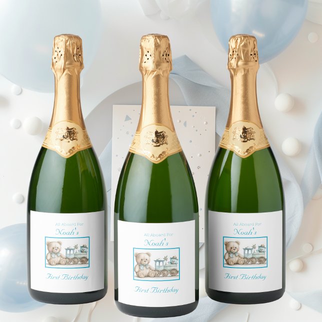 Aniversário do 1º Ano todo bonito a bordo (All A Board Wine Labels)