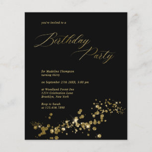 Aniversário do Adulto de Confetti Dourado Negro El